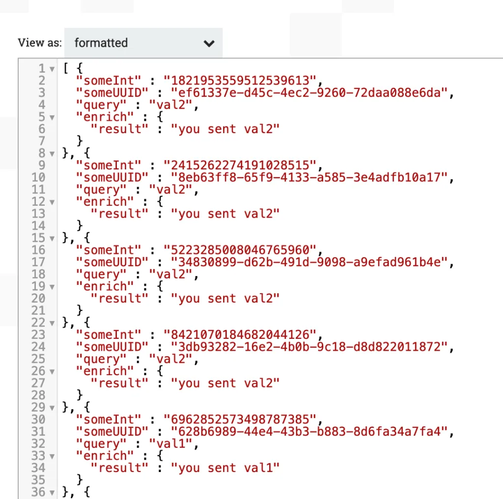 Inspecting the enriched data