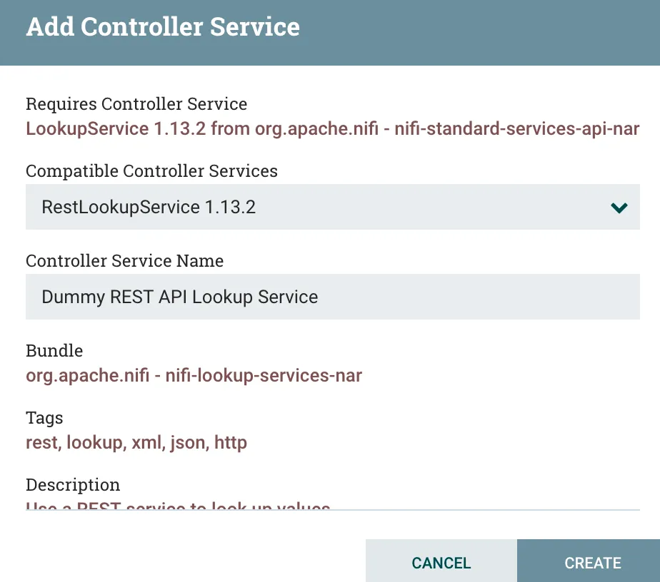 Adding a REST Lookup Service